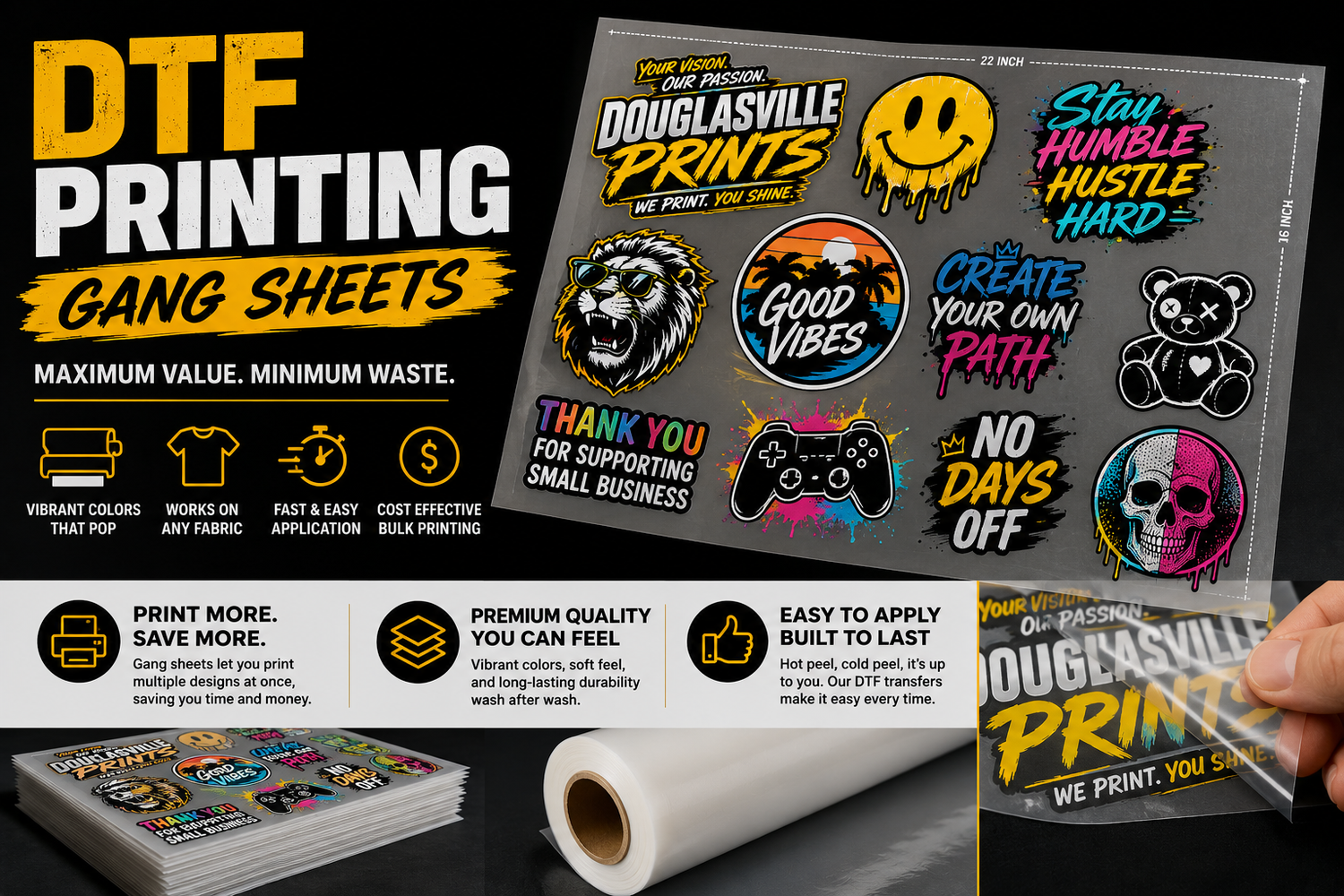 Print Transfers - DTF Gang Sheets